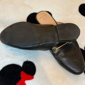 Black slip on loafers